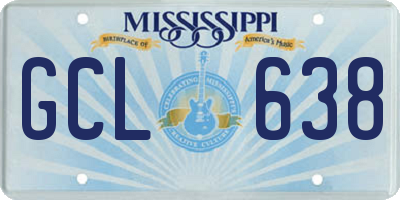 MS license plate GCL638