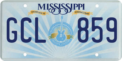 MS license plate GCL859