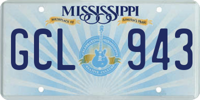MS license plate GCL943