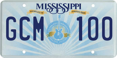 MS license plate GCM100