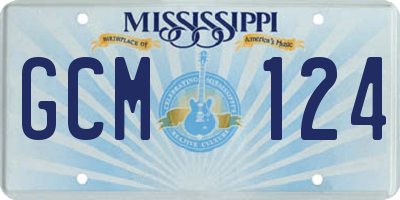 MS license plate GCM124