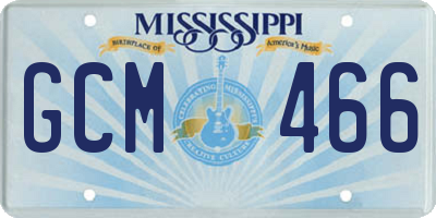 MS license plate GCM466