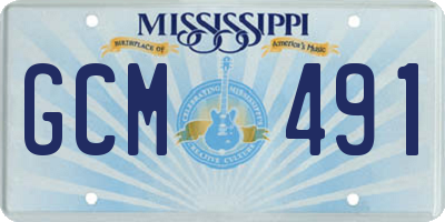 MS license plate GCM491