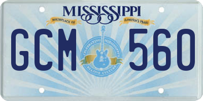 MS license plate GCM560