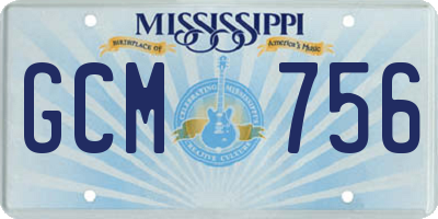 MS license plate GCM756