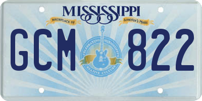 MS license plate GCM822