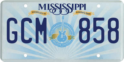 MS license plate GCM858