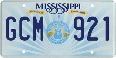 MS license plate GCM921