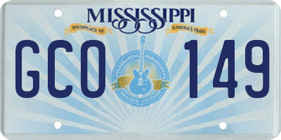 MS license plate GCO149