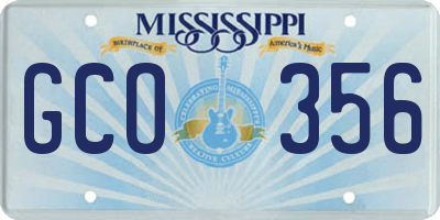 MS license plate GCO356
