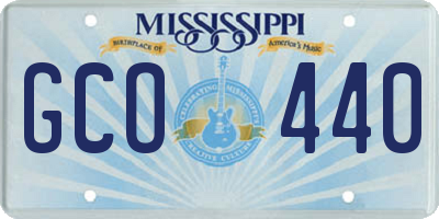 MS license plate GCO440