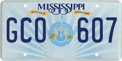 MS license plate GCO607