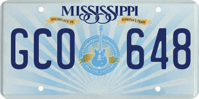 MS license plate GCO648