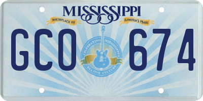 MS license plate GCO674