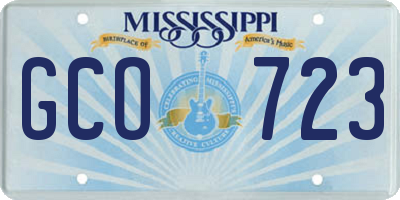 MS license plate GCO723