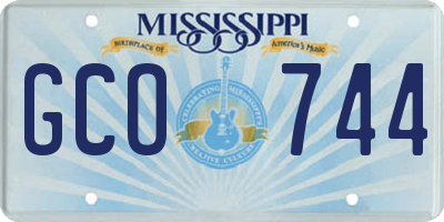 MS license plate GCO744