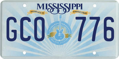 MS license plate GCO776