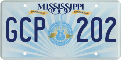 MS license plate GCP202