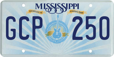 MS license plate GCP250