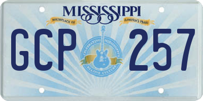 MS license plate GCP257