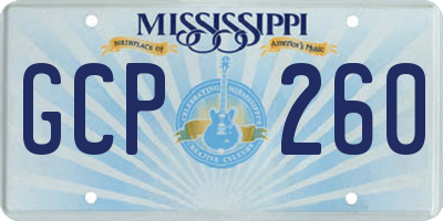 MS license plate GCP260
