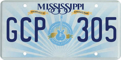 MS license plate GCP305