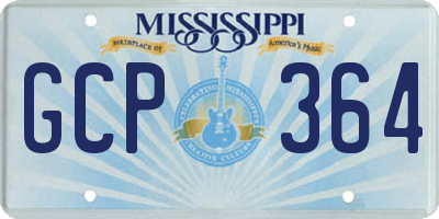 MS license plate GCP364