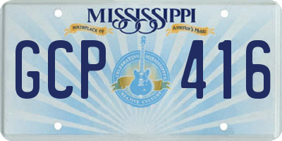 MS license plate GCP416