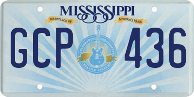 MS license plate GCP436