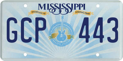 MS license plate GCP443