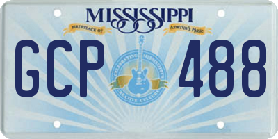 MS license plate GCP488