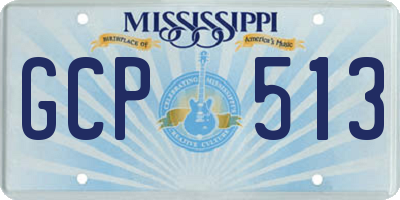 MS license plate GCP513