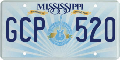 MS license plate GCP520