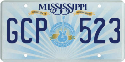 MS license plate GCP523