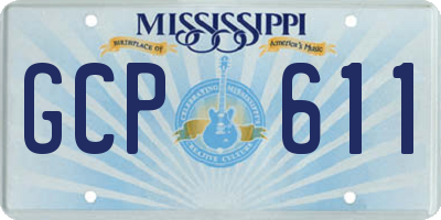 MS license plate GCP611
