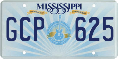MS license plate GCP625