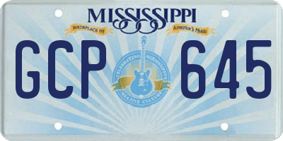 MS license plate GCP645