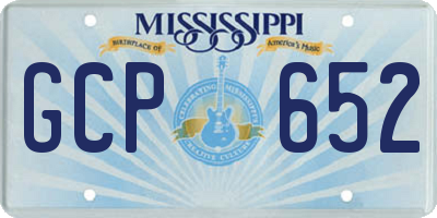 MS license plate GCP652