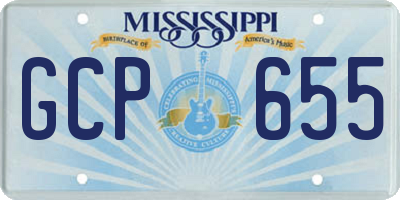 MS license plate GCP655