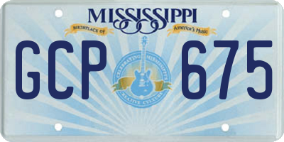 MS license plate GCP675