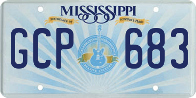 MS license plate GCP683