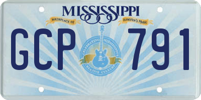 MS license plate GCP791
