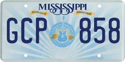 MS license plate GCP858