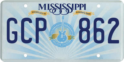 MS license plate GCP862