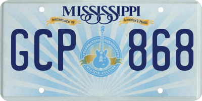 MS license plate GCP868