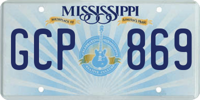 MS license plate GCP869