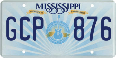 MS license plate GCP876