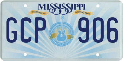 MS license plate GCP906