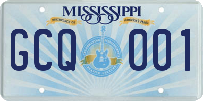 MS license plate GCQ001