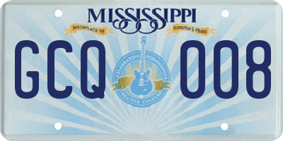MS license plate GCQ008